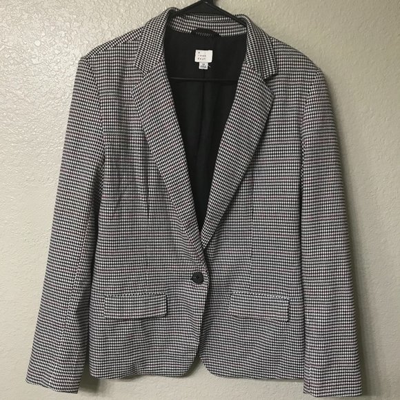 a.new.day Black & Red Plaid Boyfriend Blazer - Picture 1 of 4